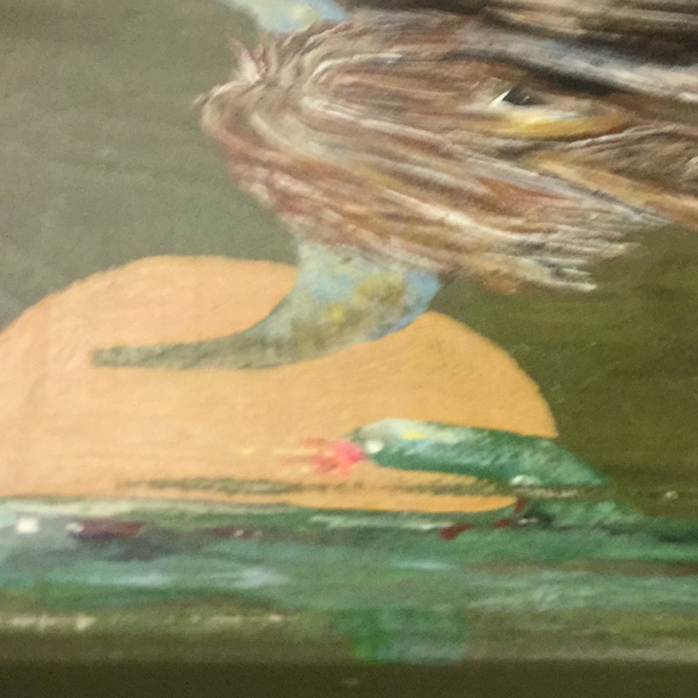 OOAK original artwork acrylic painting farmhouse cowgirl rodeo cabin shaggy cow - Picture 6 of 7